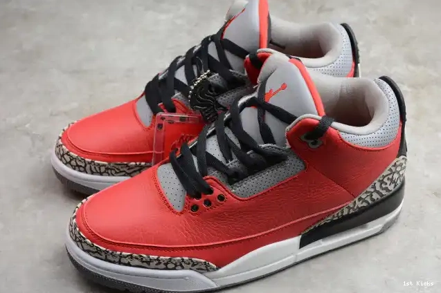 1st Kicks Air Cement 3 Jordan Red CK5692-600 0512